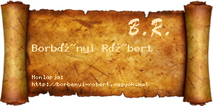 Borbényi Róbert névjegykártya